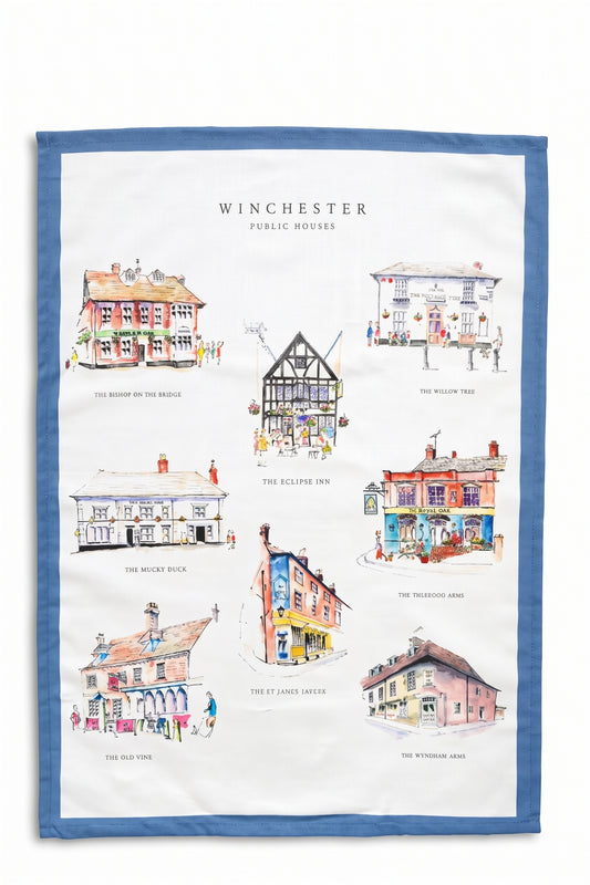 Pubs of Winchester Tea Towel
