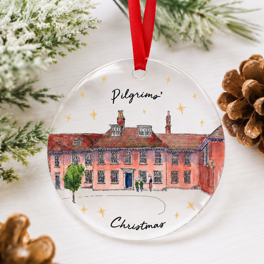 Glass Ornament - Pilgrims' Christmas (Building)