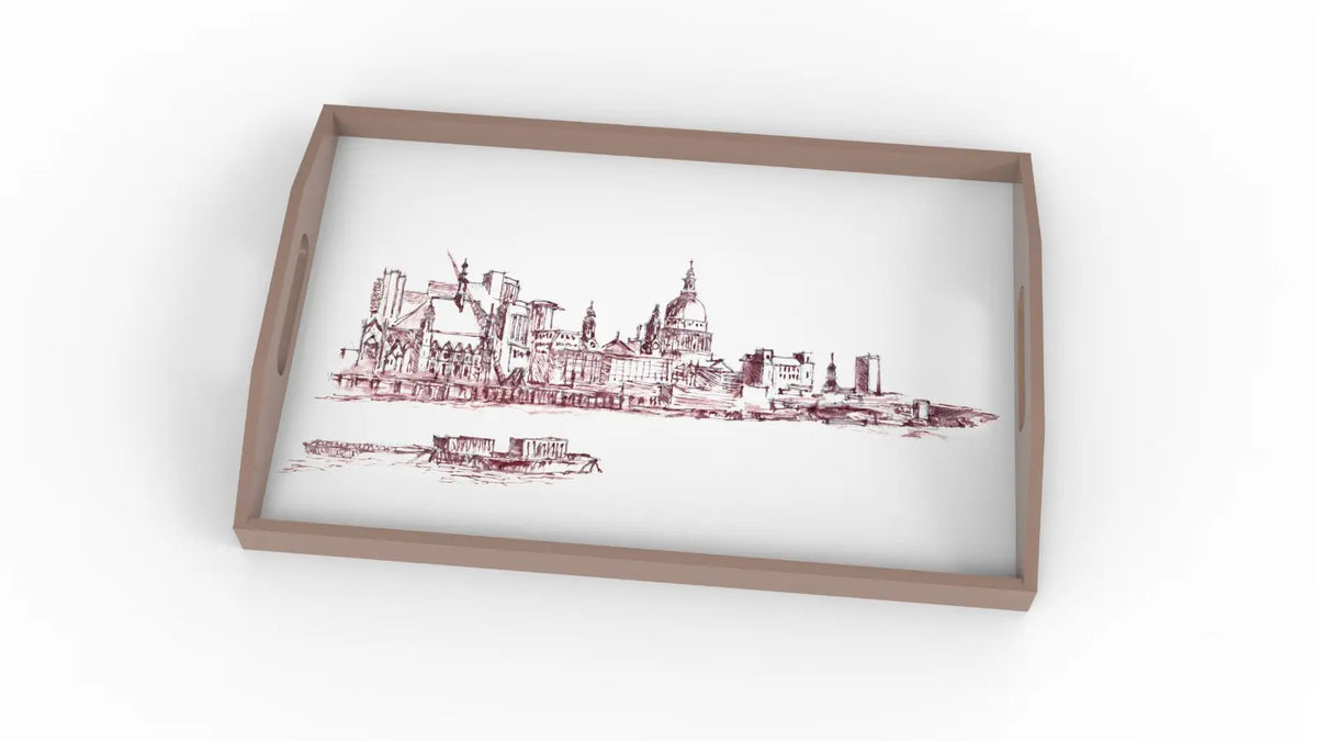 Medium Lacquer Tray - St Paul’s from the Embankment