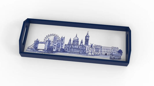 Oblong Lacquer Tray - London Skyline