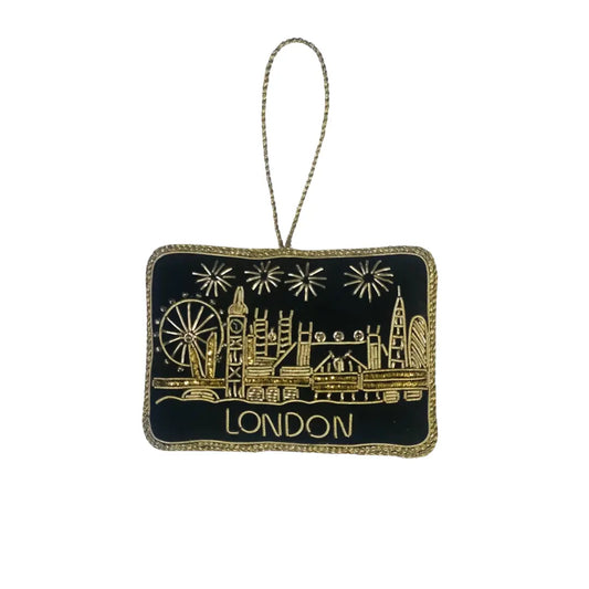 Embroidered Ornament – London Skyline Fireworks