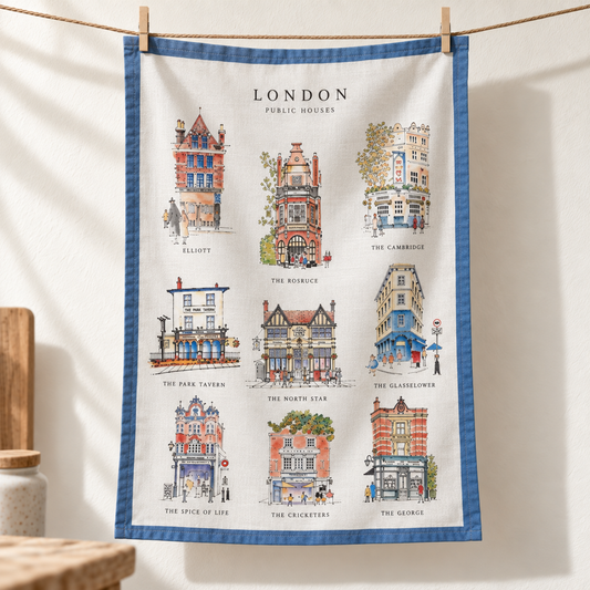 Pubs of London Tea Towel